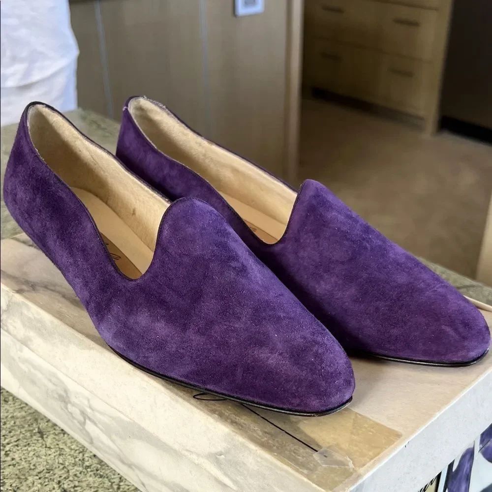 Vintage Purple Suede Men's Slip-Ons